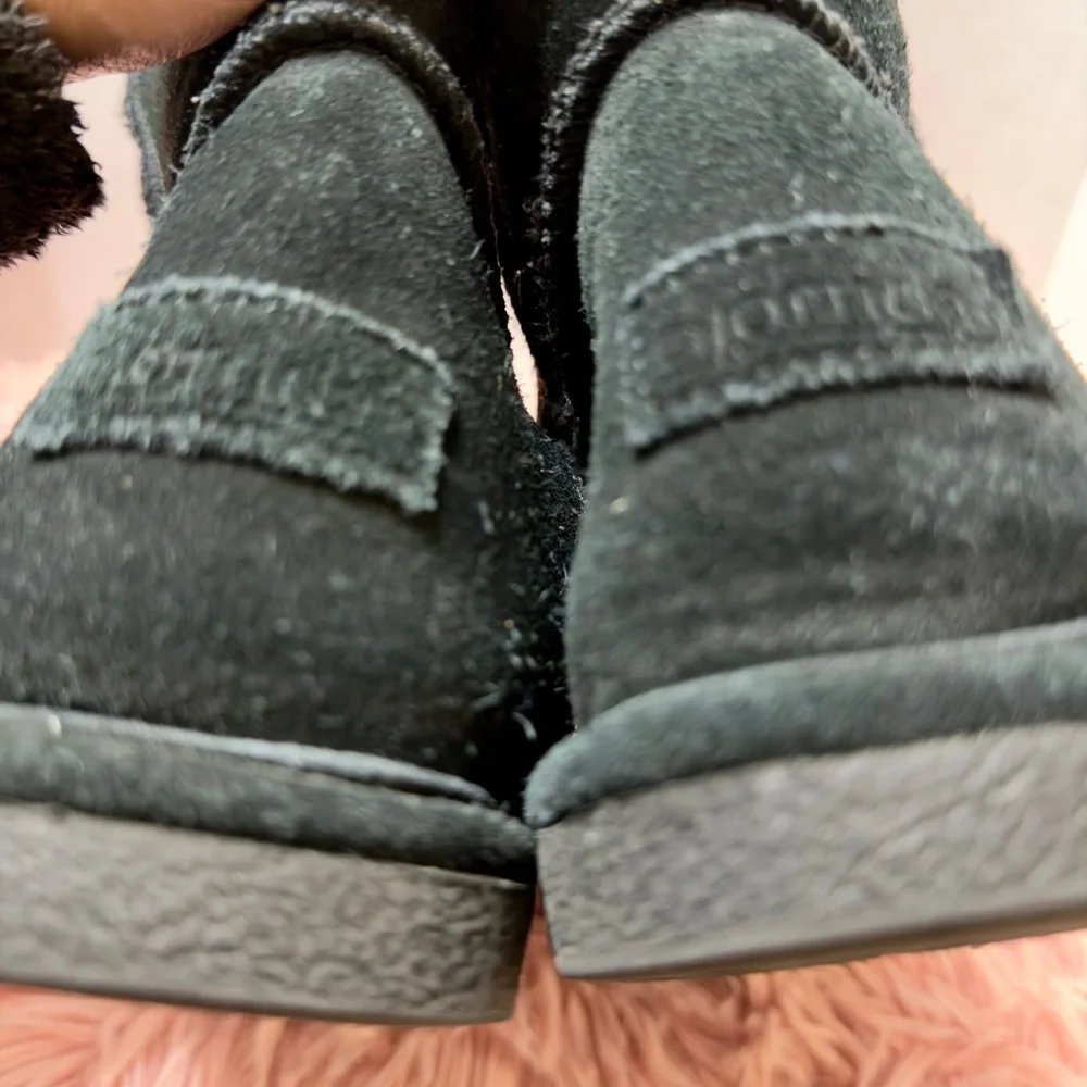 Bjorndal‎ Zoe Black Suede Leather Mid-Calf Cozy Winter Boots 7M Women's EUC